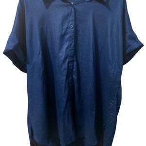Ralph Lauren Navy Blue Casual Button Down Shirt